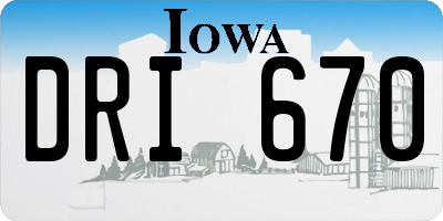 IA license plate DRI670