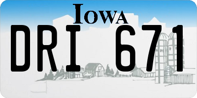 IA license plate DRI671