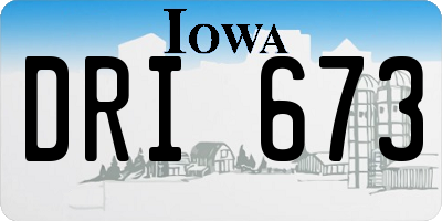 IA license plate DRI673