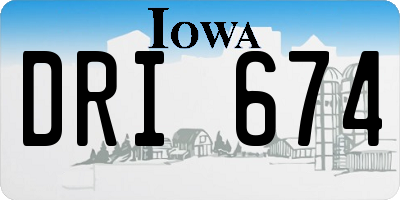 IA license plate DRI674