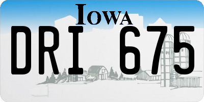 IA license plate DRI675