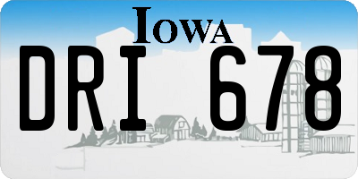 IA license plate DRI678