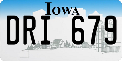 IA license plate DRI679