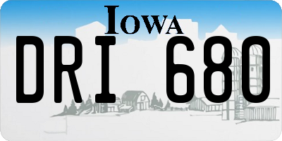 IA license plate DRI680