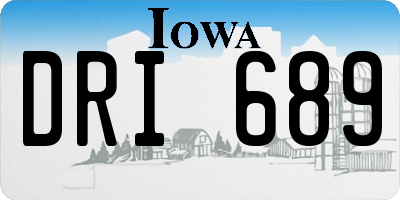 IA license plate DRI689