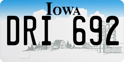 IA license plate DRI692