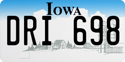 IA license plate DRI698