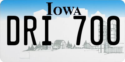 IA license plate DRI700