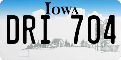 IA license plate DRI704