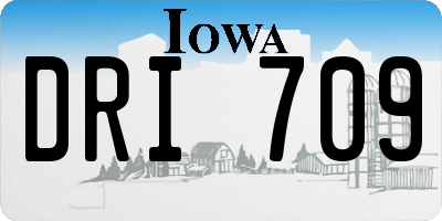 IA license plate DRI709