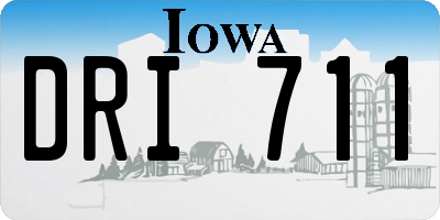 IA license plate DRI711