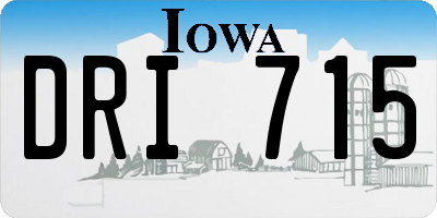 IA license plate DRI715