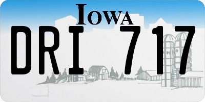 IA license plate DRI717