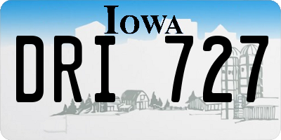 IA license plate DRI727