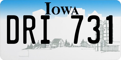 IA license plate DRI731