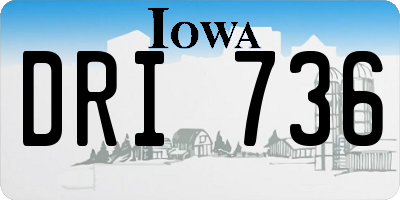 IA license plate DRI736