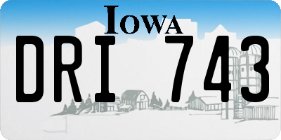 IA license plate DRI743