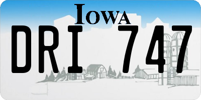 IA license plate DRI747