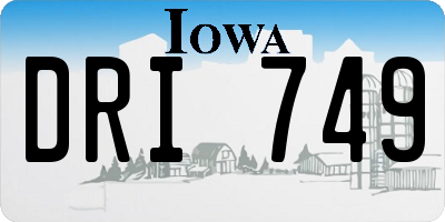 IA license plate DRI749
