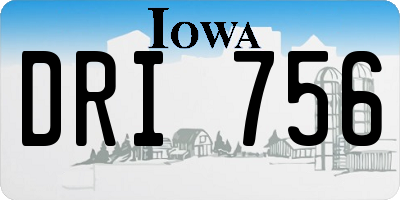 IA license plate DRI756