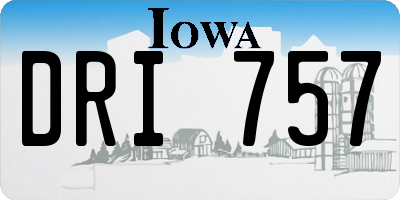 IA license plate DRI757