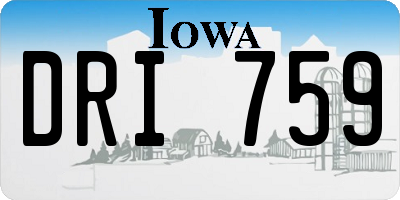 IA license plate DRI759