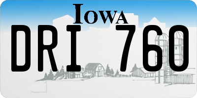 IA license plate DRI760