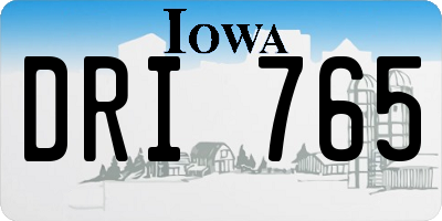 IA license plate DRI765