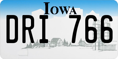 IA license plate DRI766
