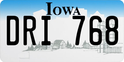 IA license plate DRI768