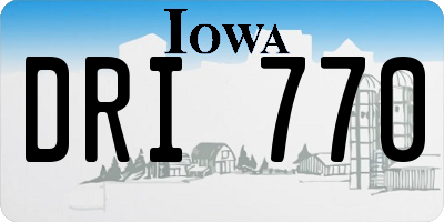 IA license plate DRI770
