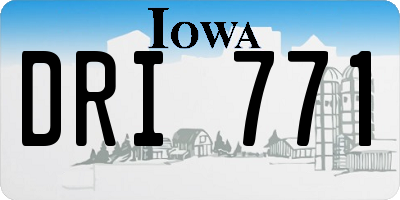 IA license plate DRI771