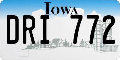 IA license plate DRI772