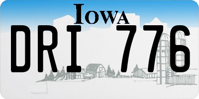 IA license plate DRI776