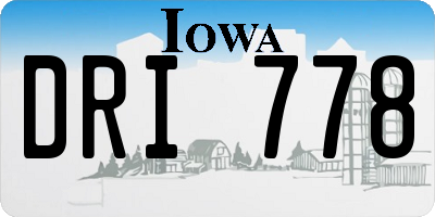 IA license plate DRI778
