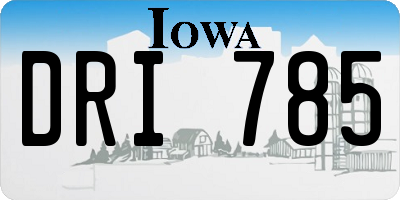 IA license plate DRI785