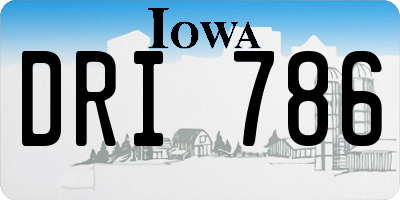 IA license plate DRI786