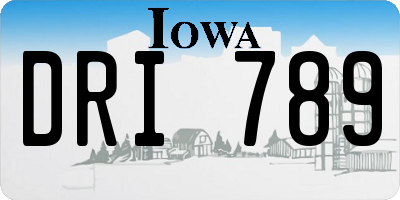 IA license plate DRI789