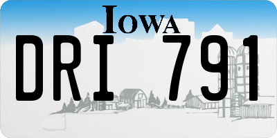 IA license plate DRI791
