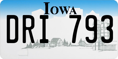 IA license plate DRI793