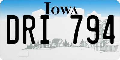 IA license plate DRI794