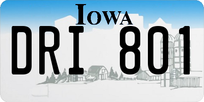 IA license plate DRI801