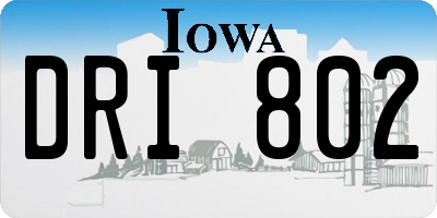 IA license plate DRI802