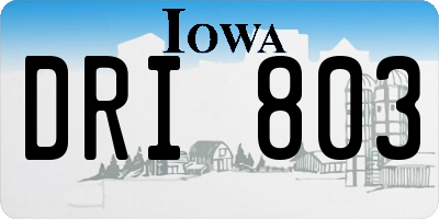 IA license plate DRI803
