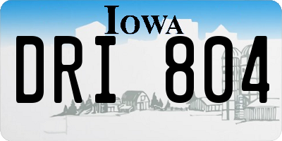 IA license plate DRI804