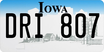 IA license plate DRI807