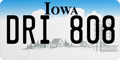 IA license plate DRI808