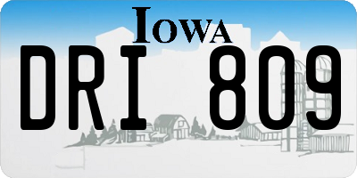 IA license plate DRI809