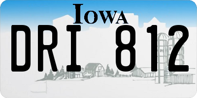 IA license plate DRI812