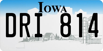 IA license plate DRI814